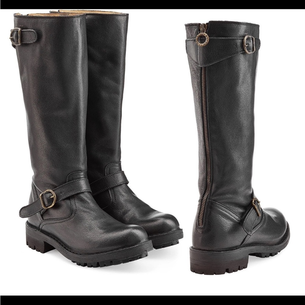 Fiorentini + Baker Women's Jules Jade D Leather Knee Riding Moto Zip Up Boots 6 - Picture 2 of 16